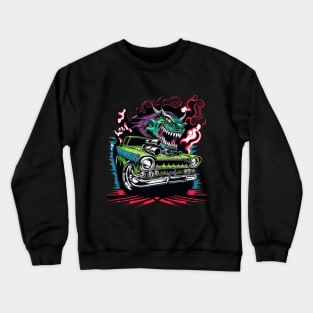 Monster Racing Dragon Troll Street Racer Crewneck Sweatshirt